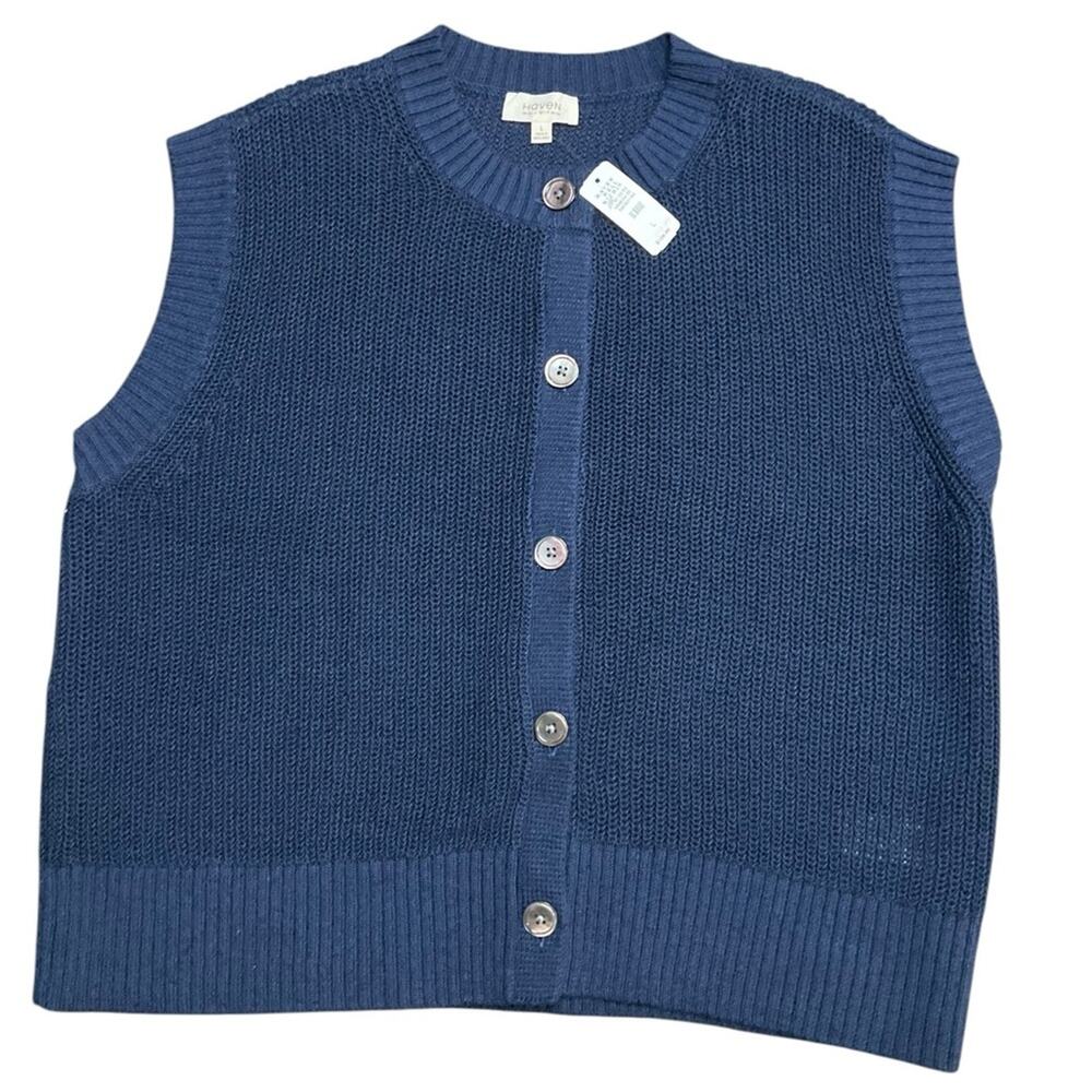 Haven Well Within Women's Navy Blue Crew Neck Sweater Size Large NWT